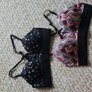 2 Pink, lightly lined bralettes